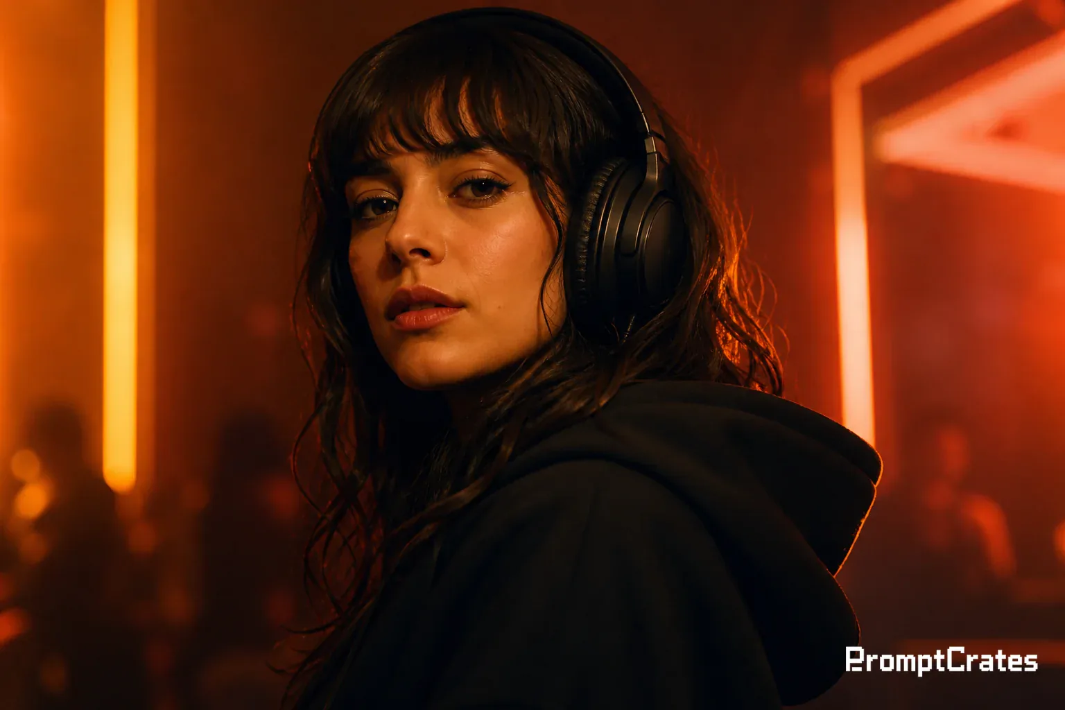 Amber Neon Headphones