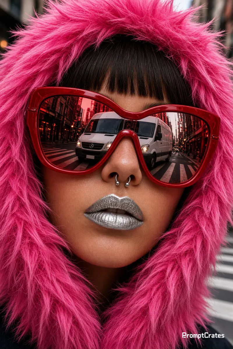 Bangs Pink Fur Red Shades