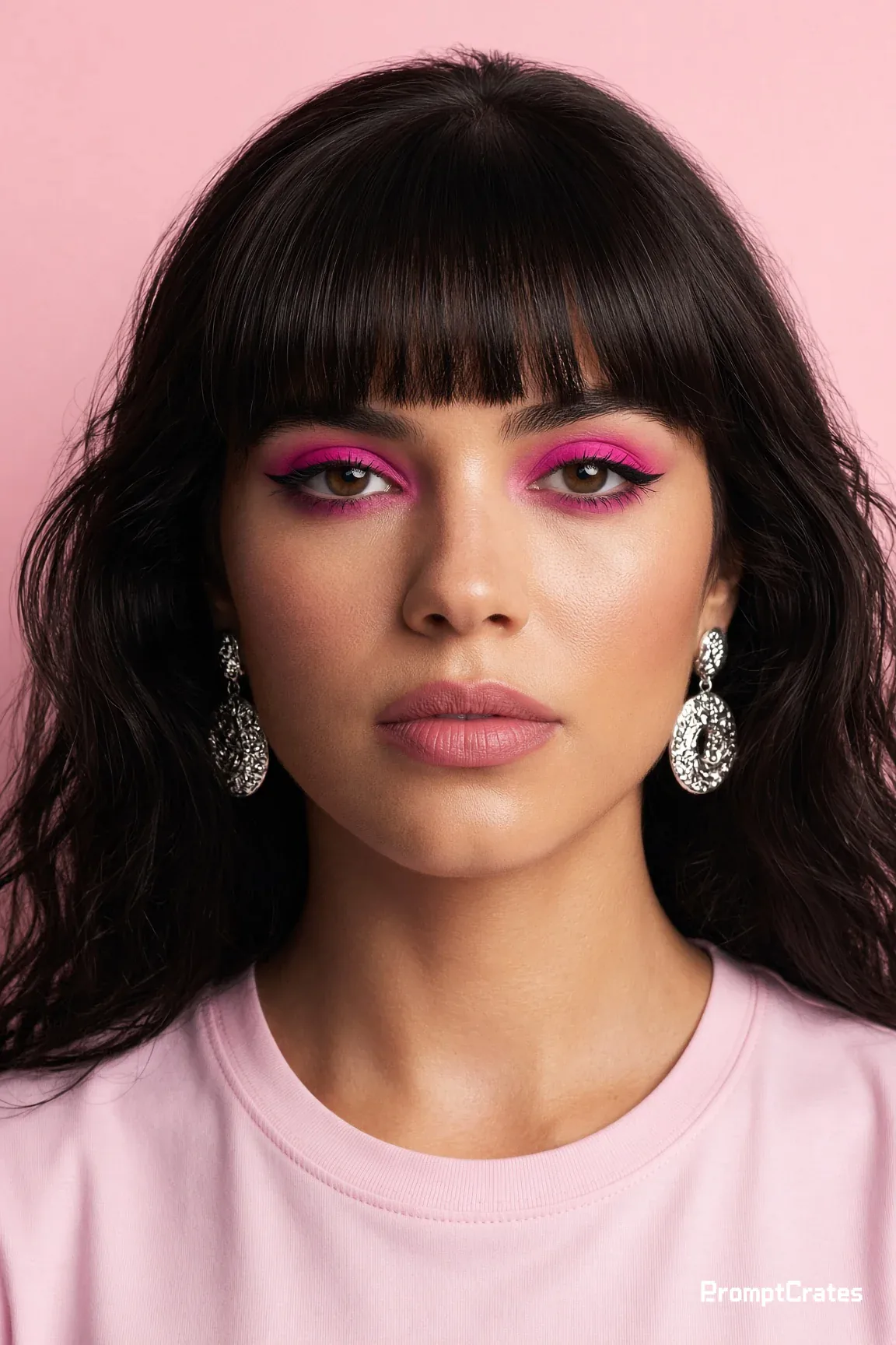 Bangs Pink Shadow Editorial