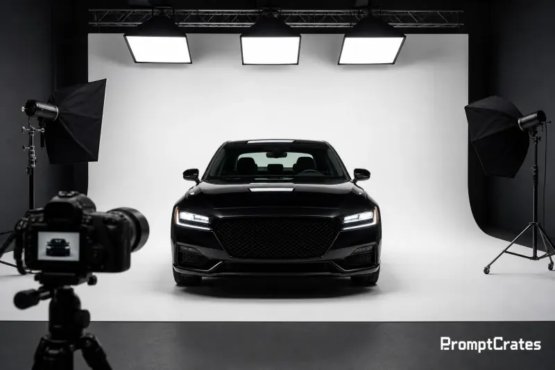 Black Sedan White Cyclorama