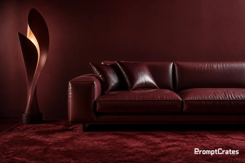 Burgundy Monochrome Sofa