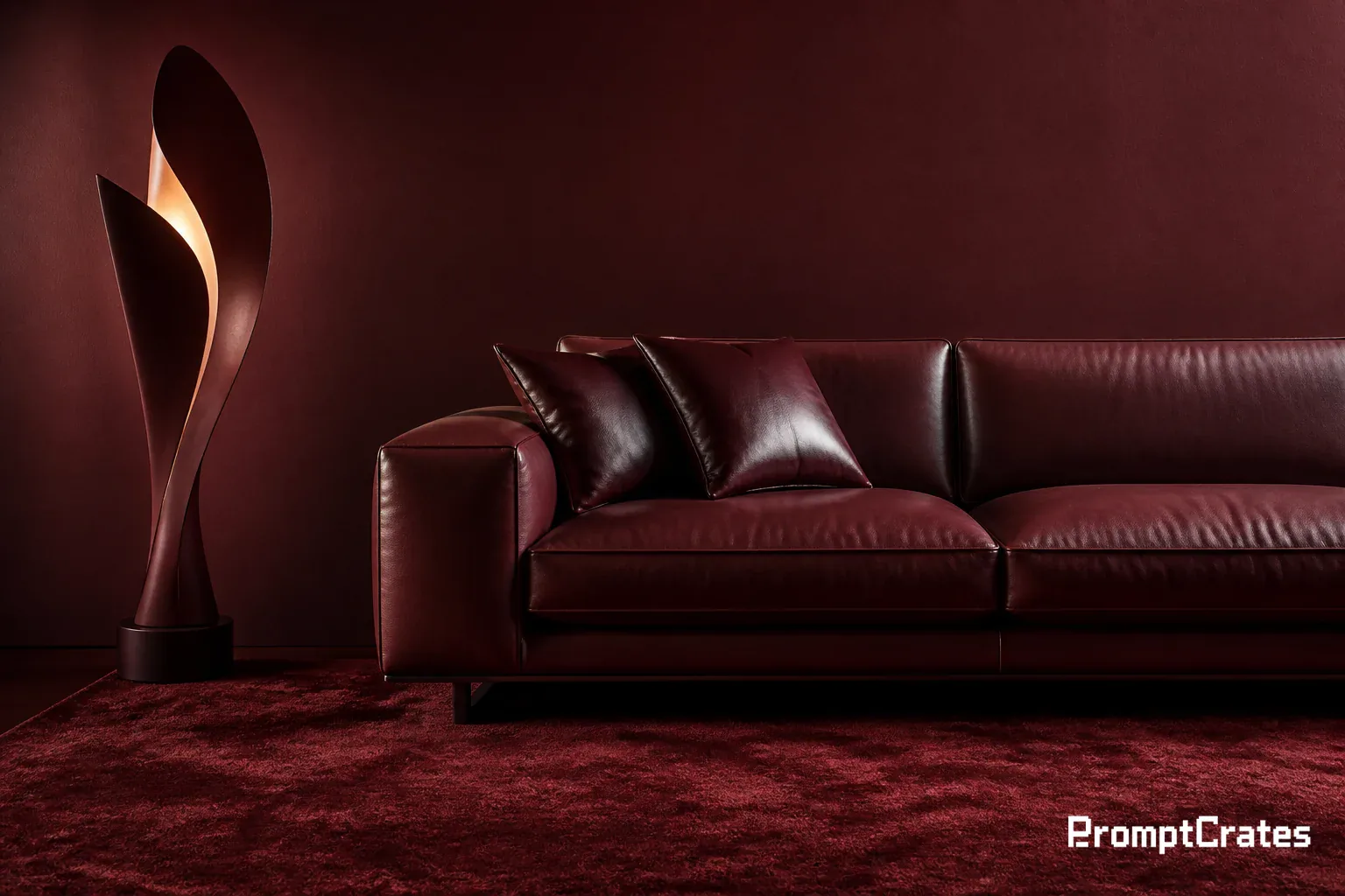 Burgundy Monochrome Sofa