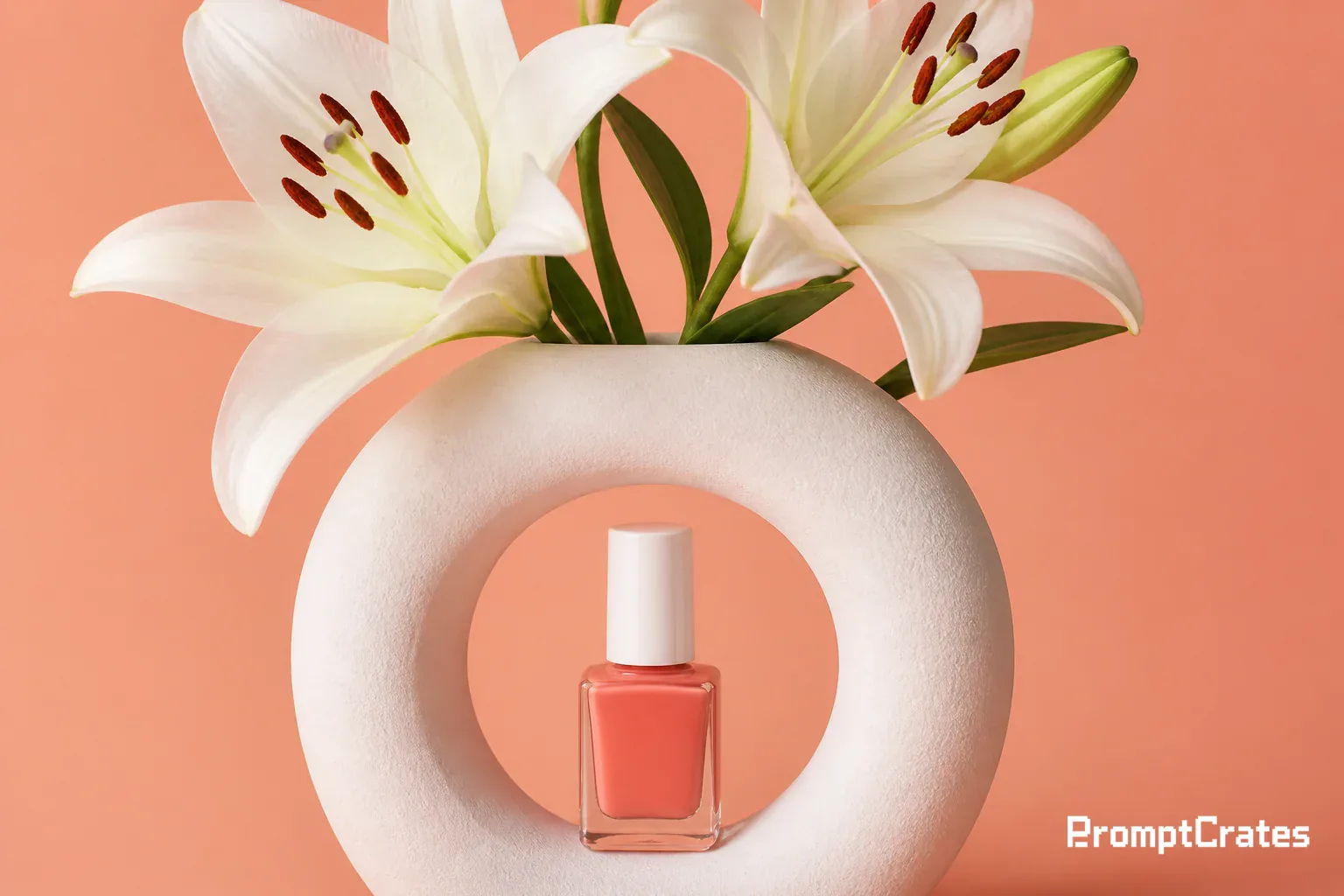 Coral Polish Lily Ring