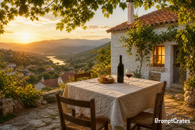 Cottage Sunset Wine Table
