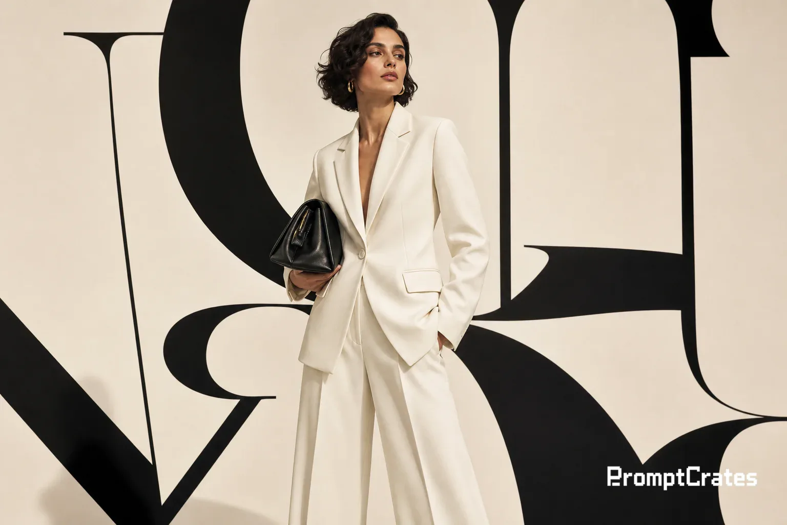 Cream Tailored Suit Poster