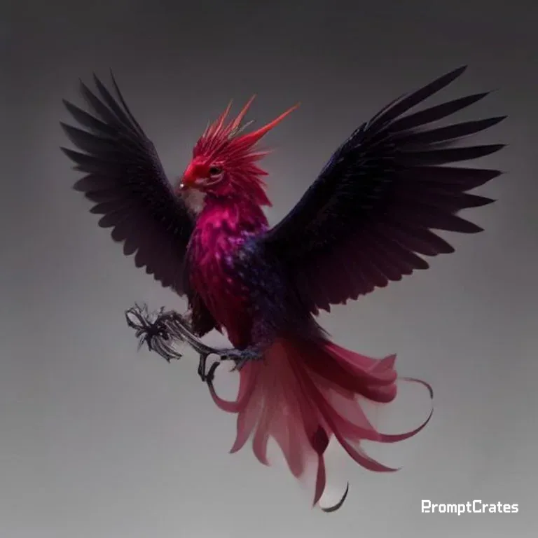Crystal Phoenix Ruby Brooch