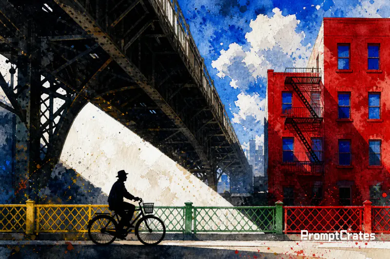 Cyclist Under the Railway