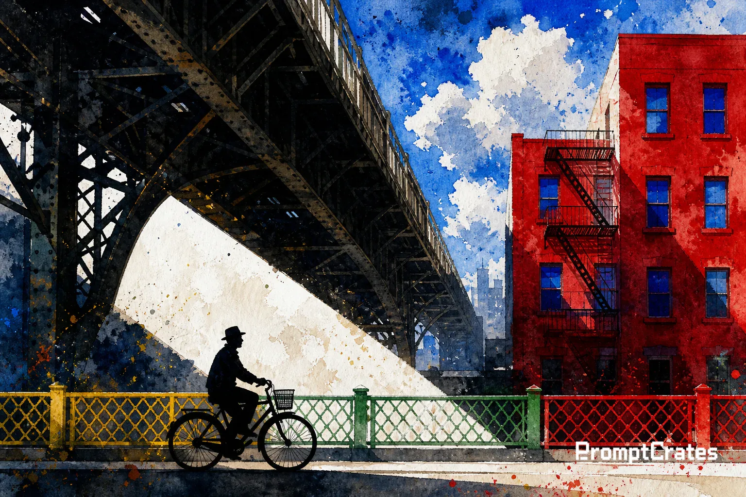 Cyclist Under the Railway