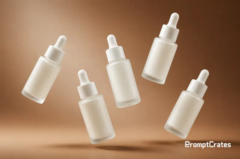 Floating Frosted Serum Bottles