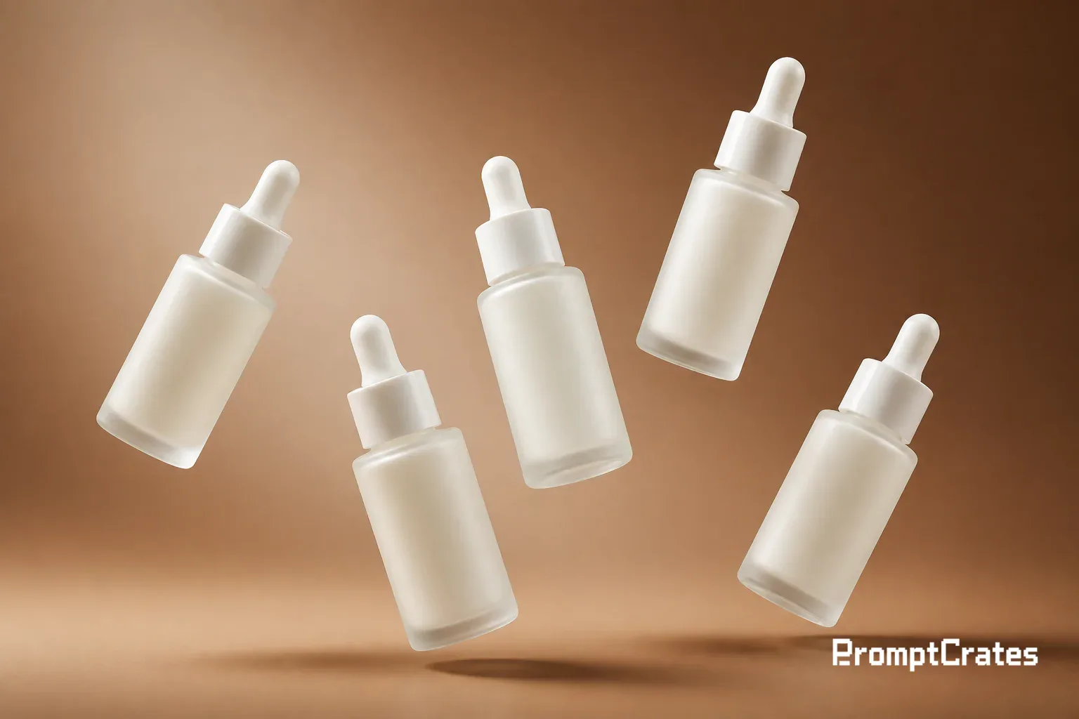 Floating Frosted Serum Bottles
