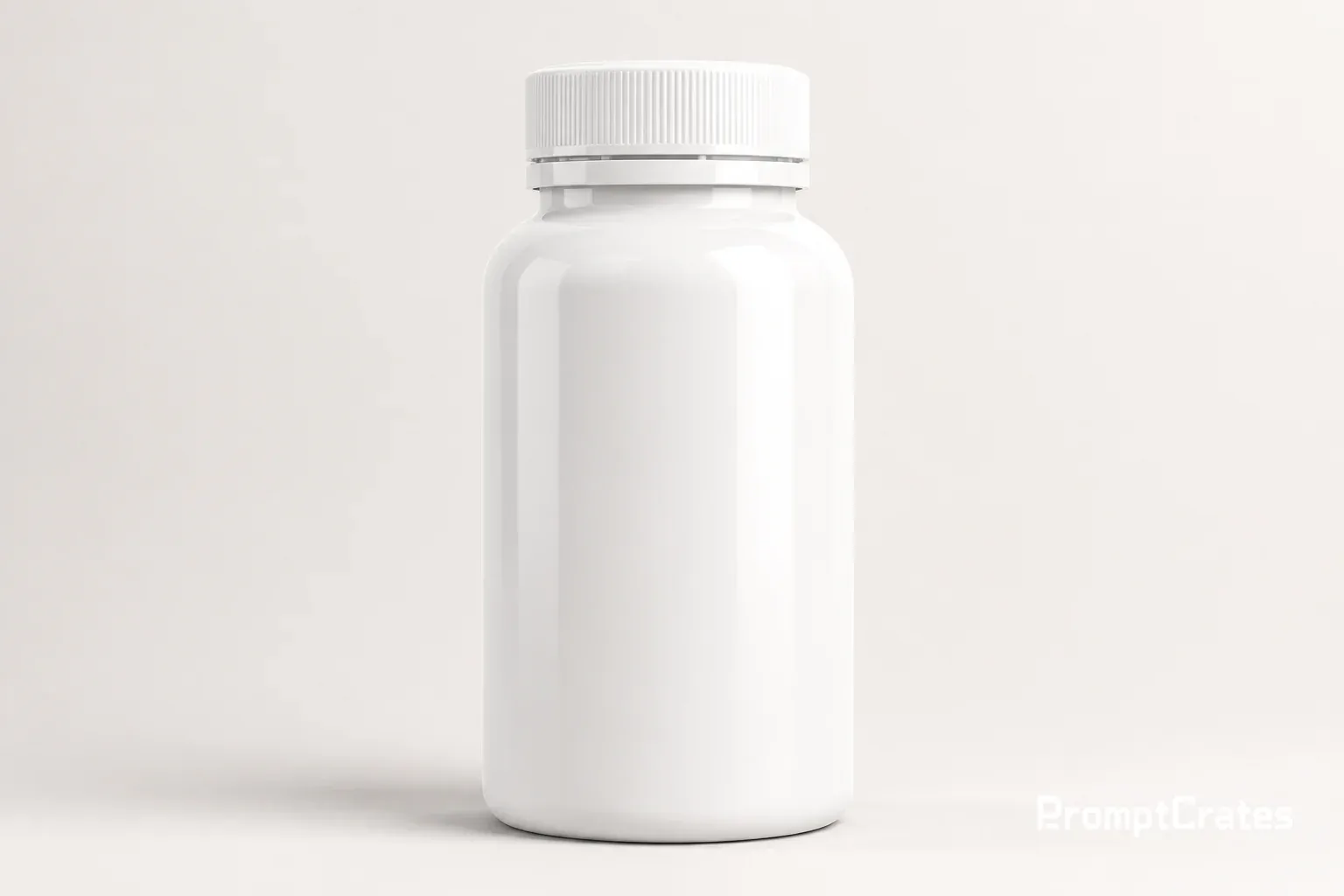 Glossy White Bottle Mockup