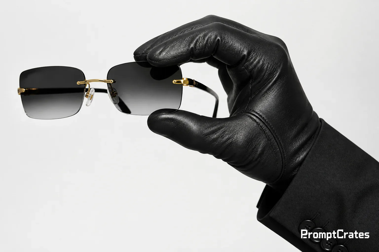 Glove, Gold Rimless Shades