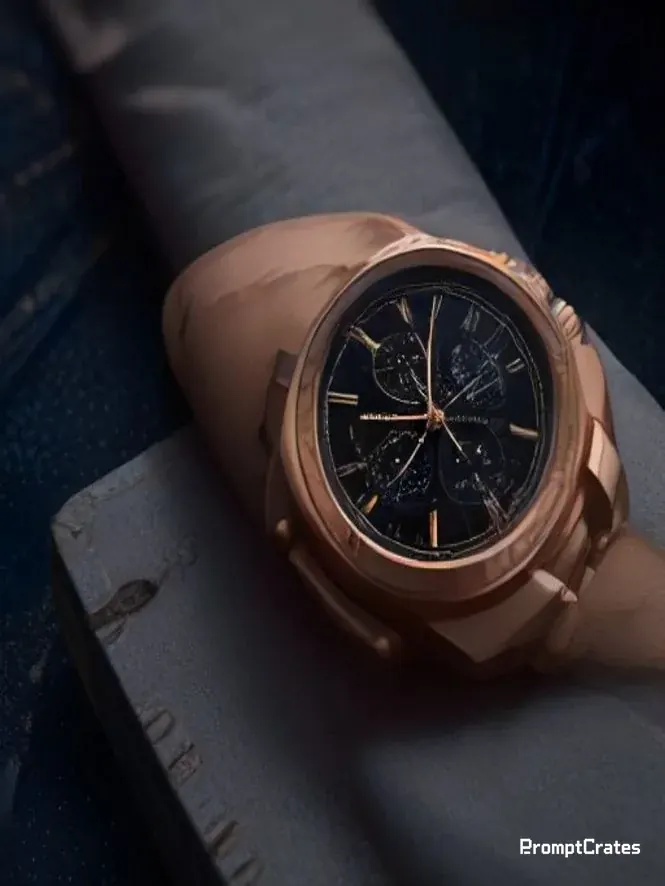Kael Gold Watch Black Cube