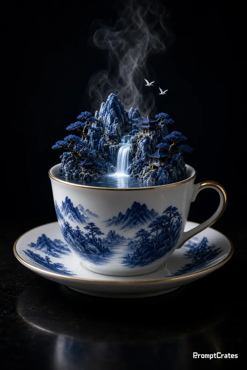 Kailin Cobalt Mountain Teacup