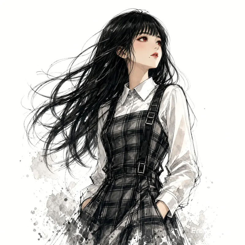 Kiri Ink Plaid Suspenders