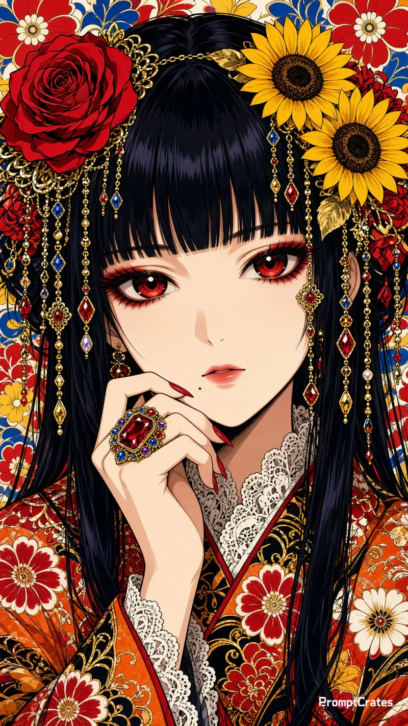 Kiri Jeweled Kimono Closeup