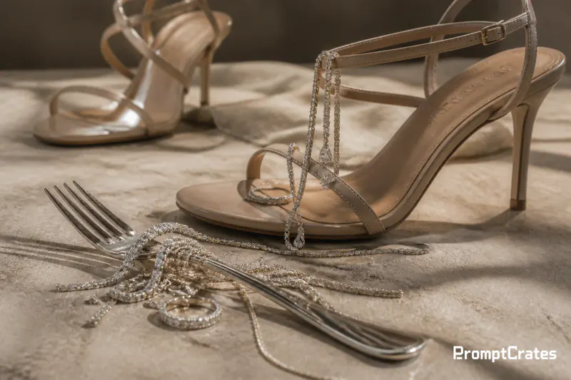 Heels and Diamonds on Linen