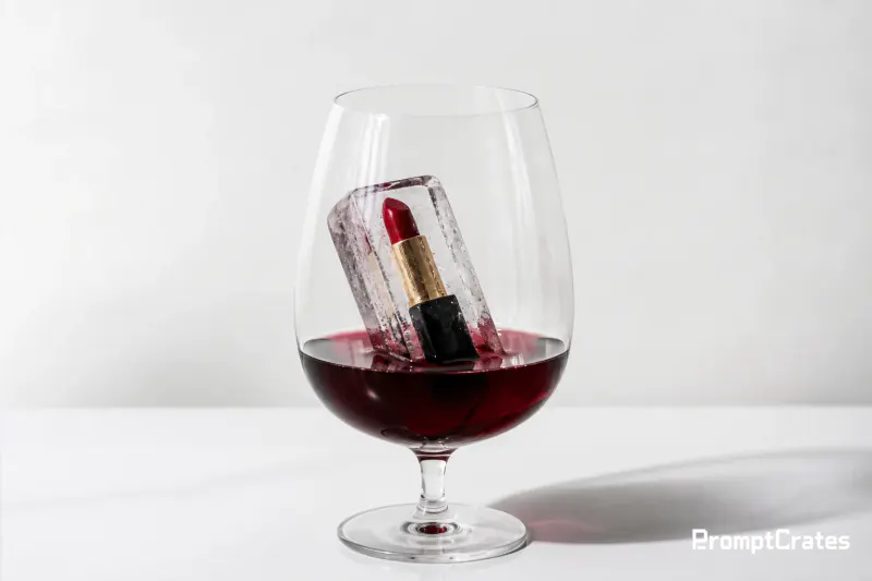 Lipstick Frozen in Wine