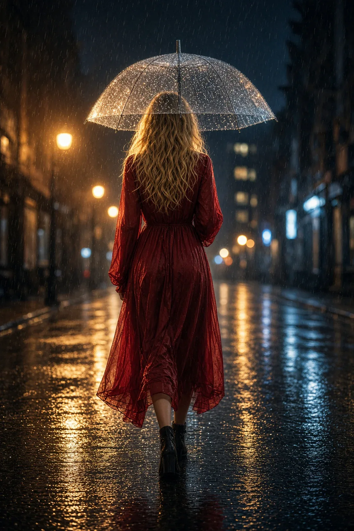 Lira Night Rain Red Dress
