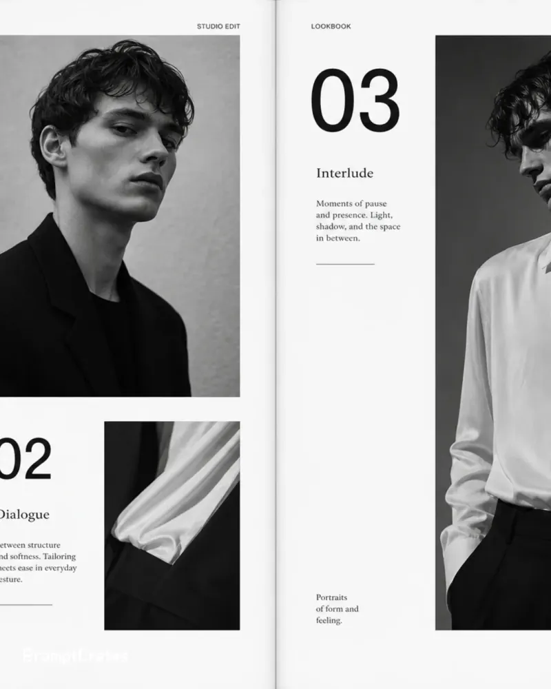 Monochrome Fashion Lookbook Spread