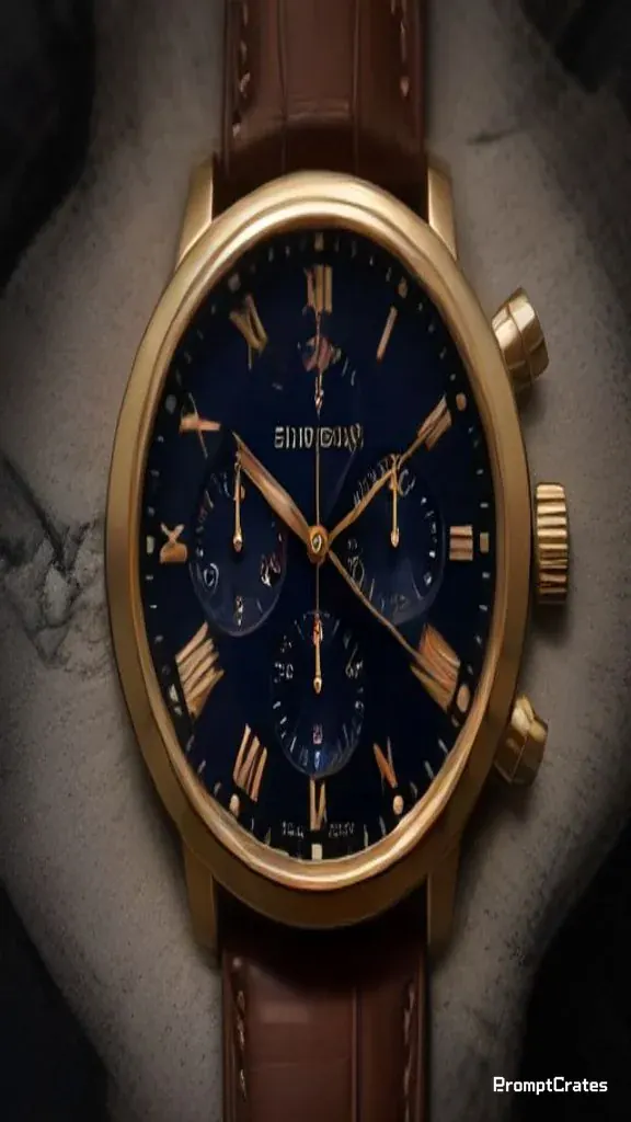Navy Sunburst Gold Watch