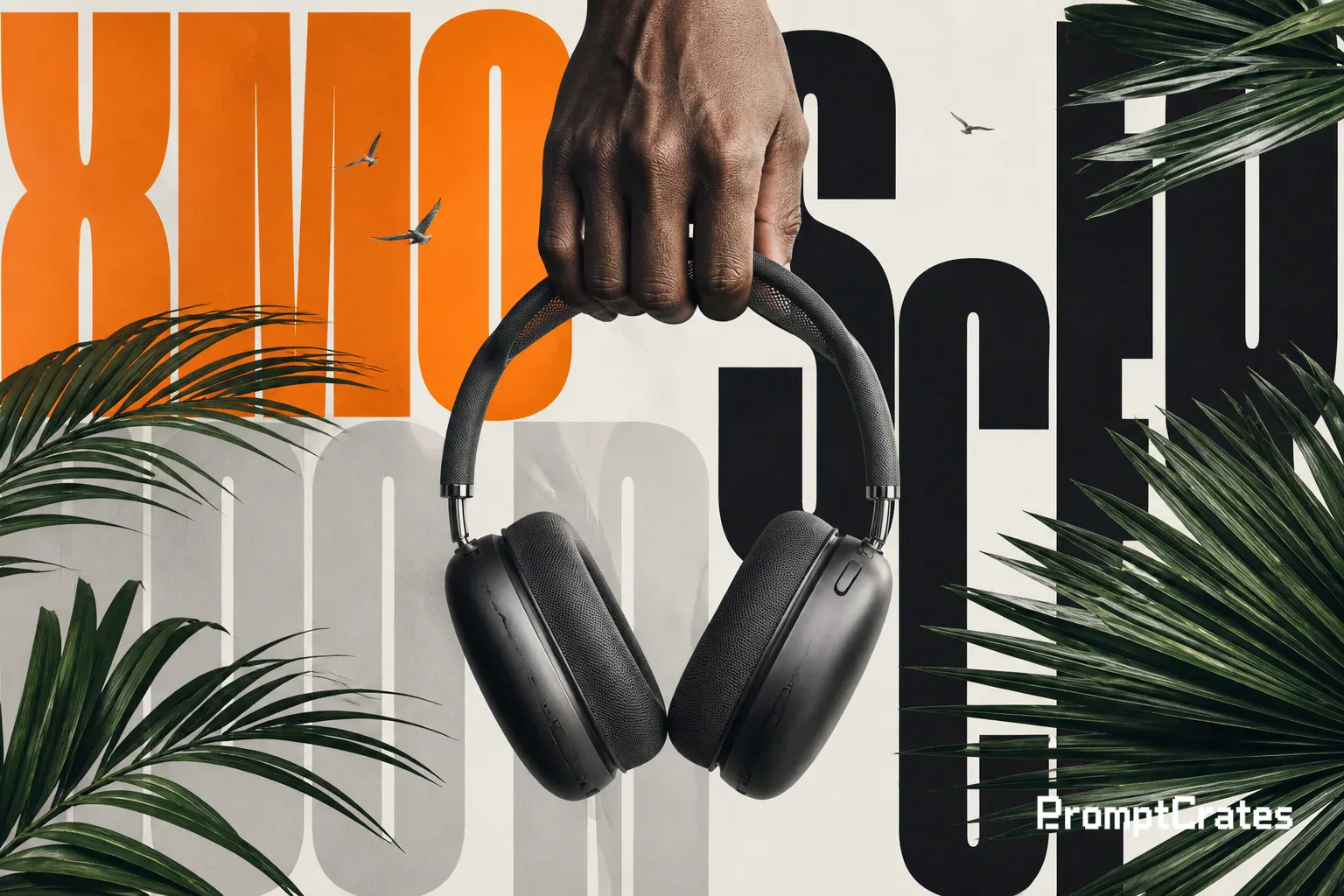 Over-Ear Headphones Escape Poster