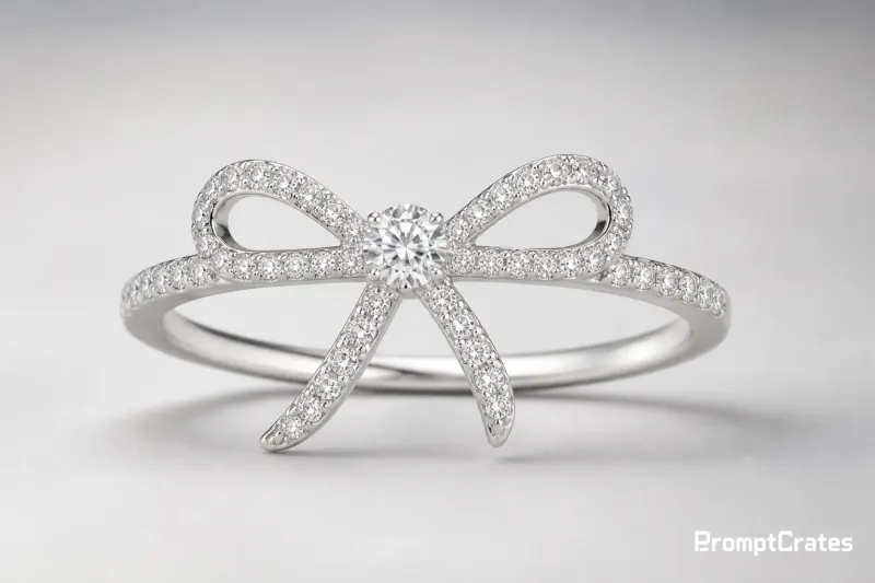 Pave Bow Diamond Ring