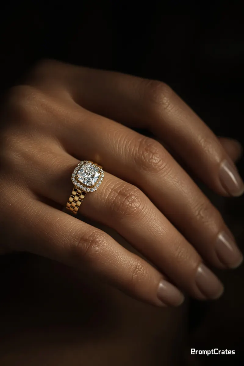 Pell Cushion Link Ring