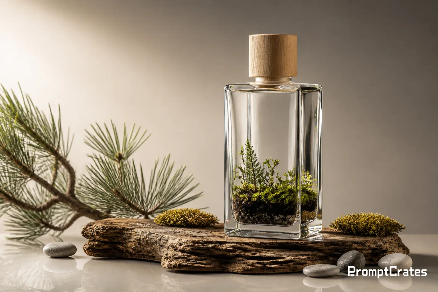 Pine Terrarium Liquor Bottle