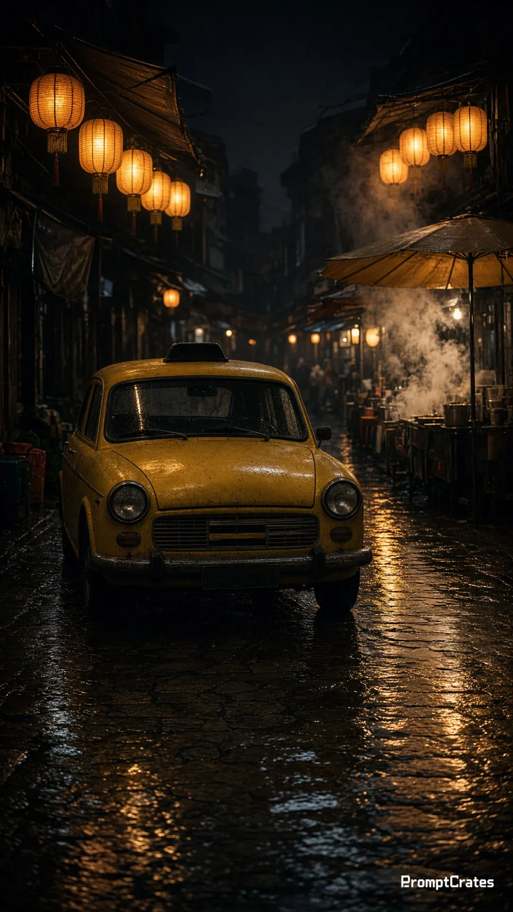 Pryn Night Market Yellow Taxi