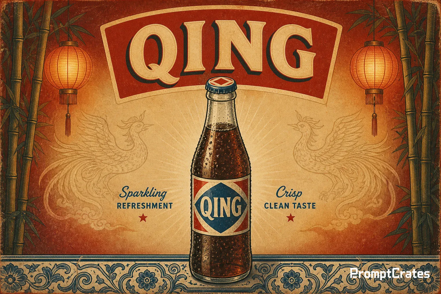 Qing Vintage Soda Poster