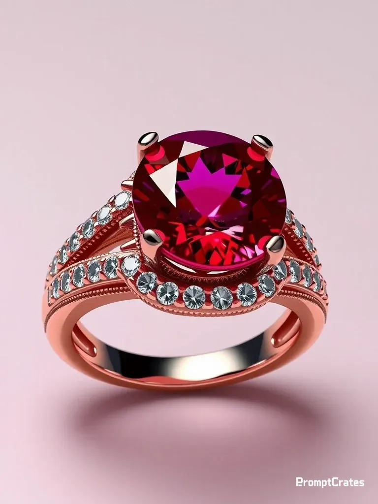 Ruby Oval Rose Gold Ring