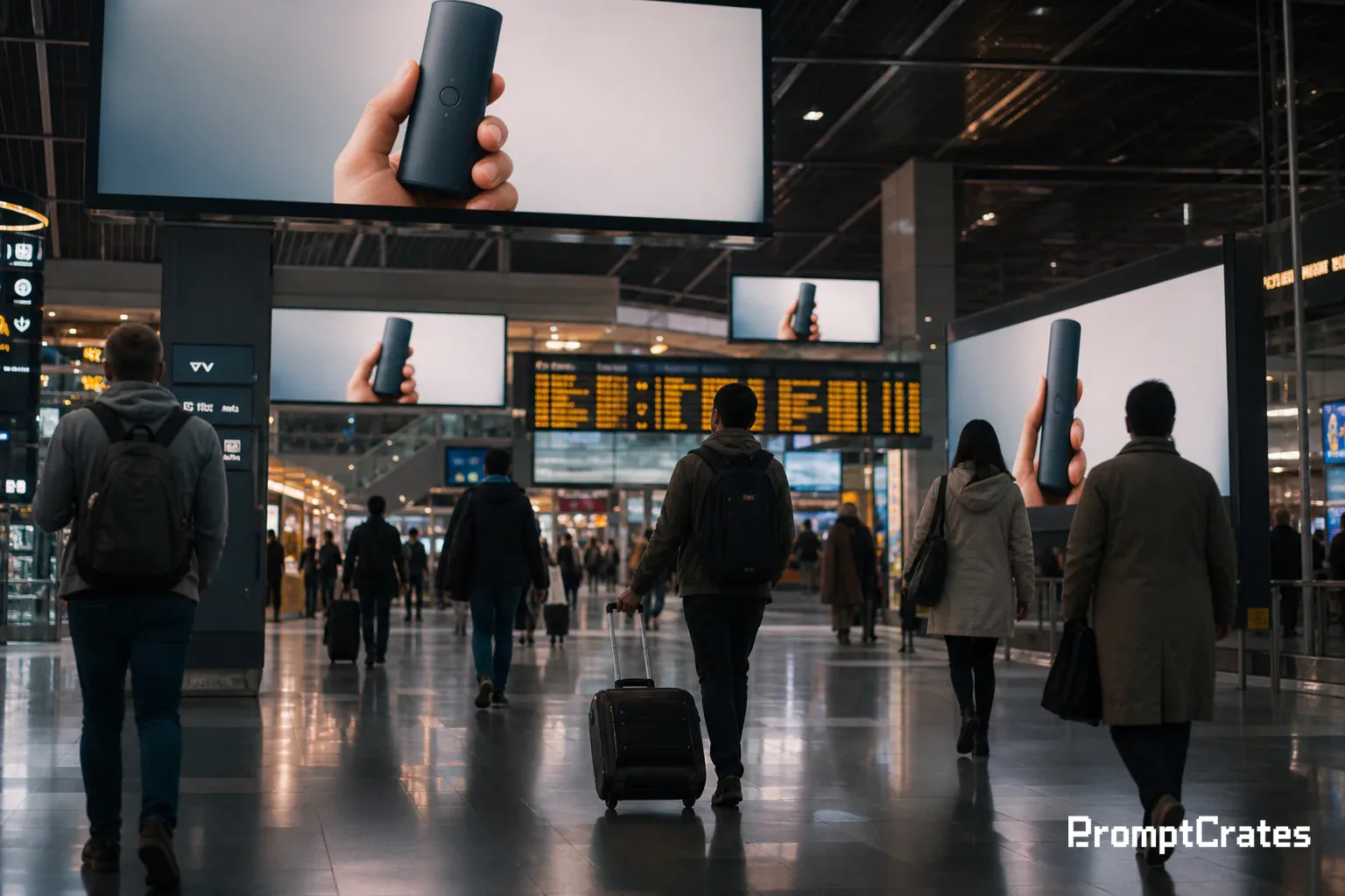 Screens in a Transit Hall