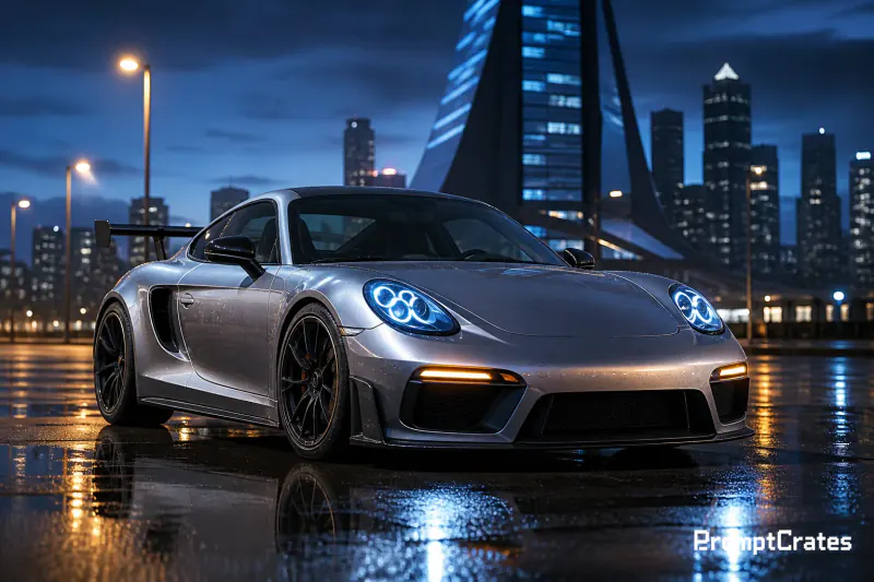 Silver Coupe, Wet Night