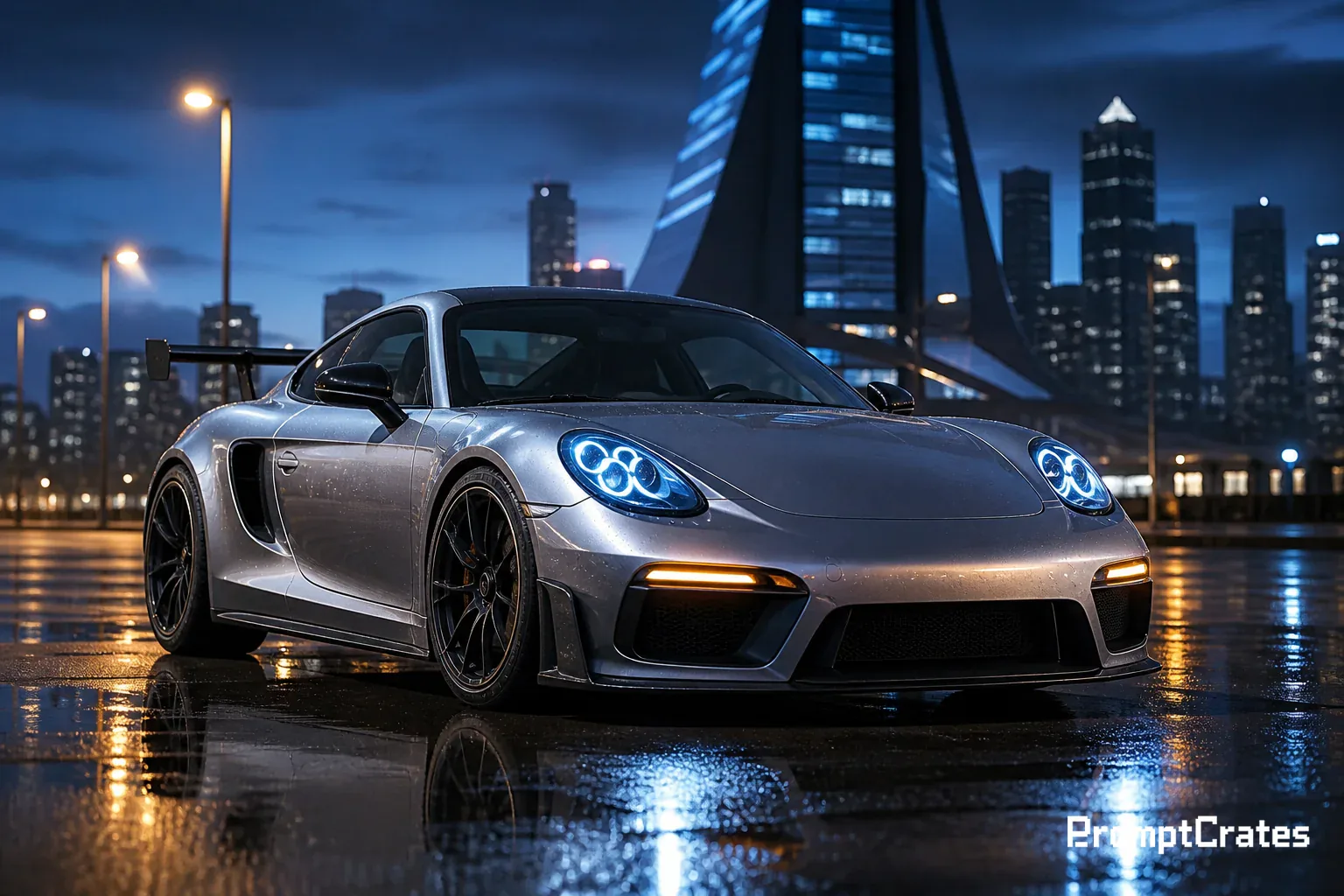 Silver Coupe, Wet Night