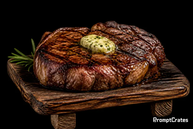 Steak on a Wood Stand