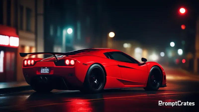 Strade Night Red Supercar