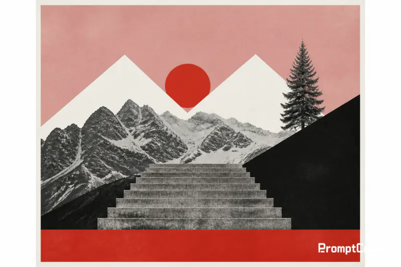Swiss Stairs, Red Sun
