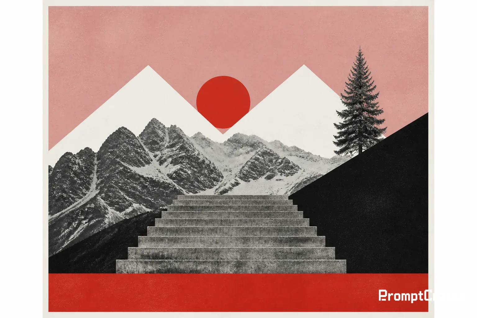 Swiss Stairs, Red Sun