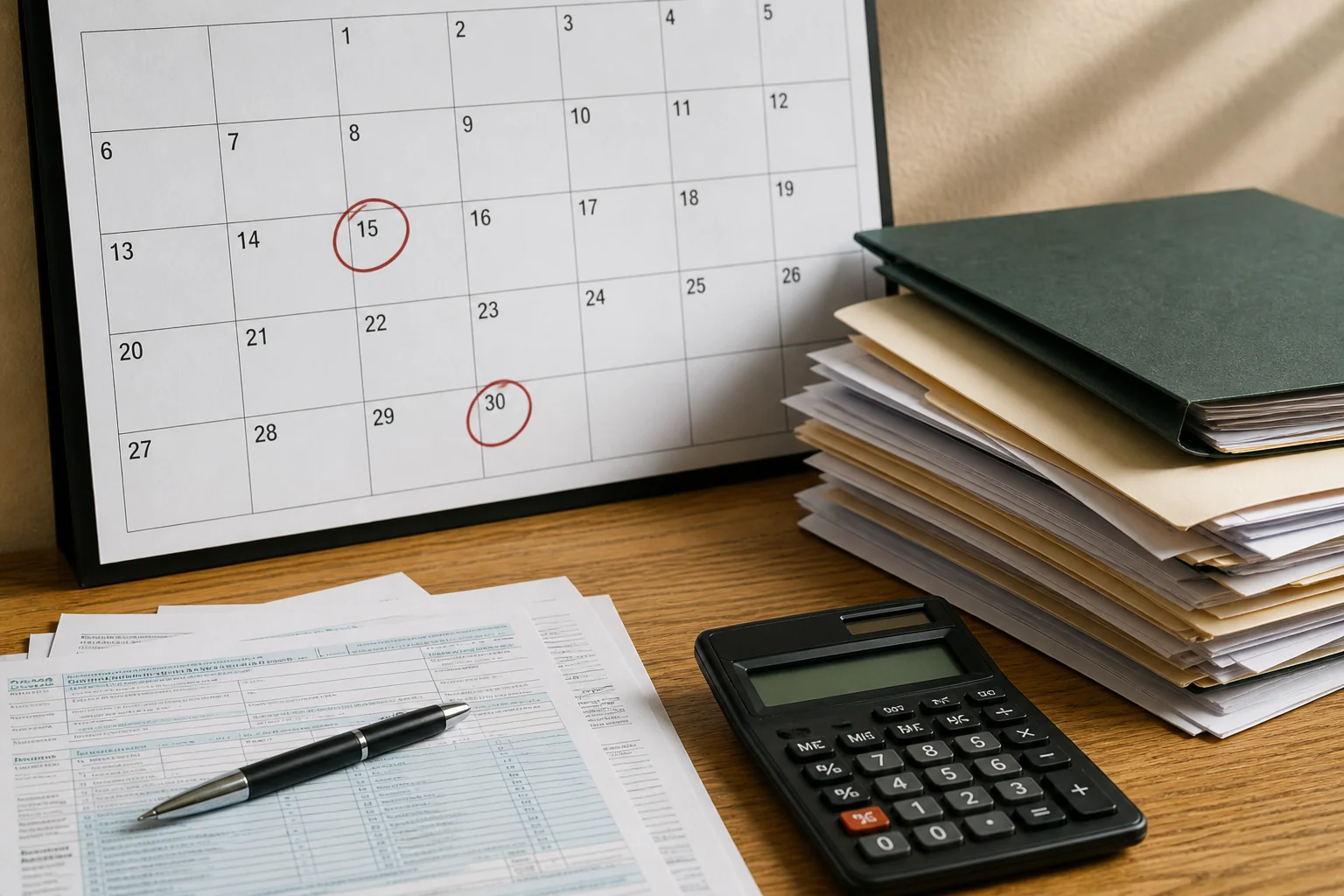 Tax Deadline Calendar