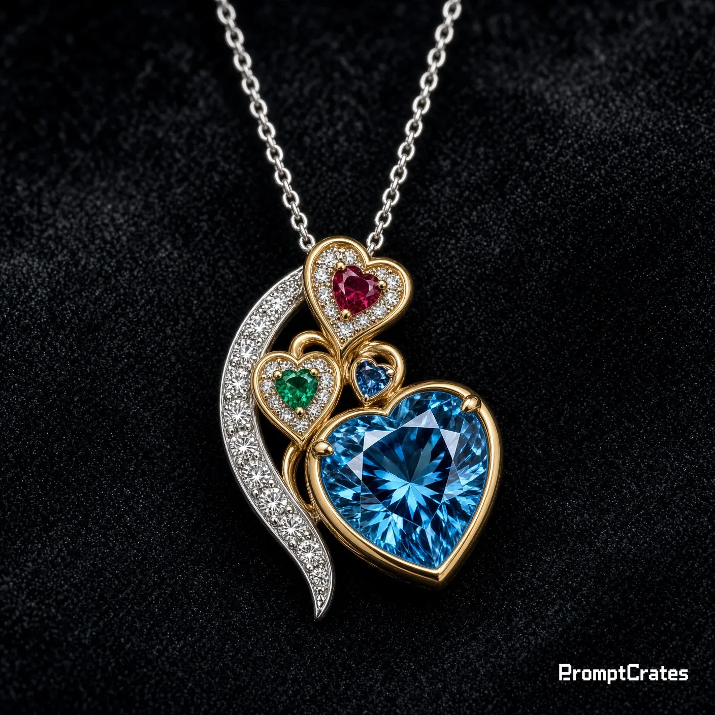 Topaz Heart Gold Pendant