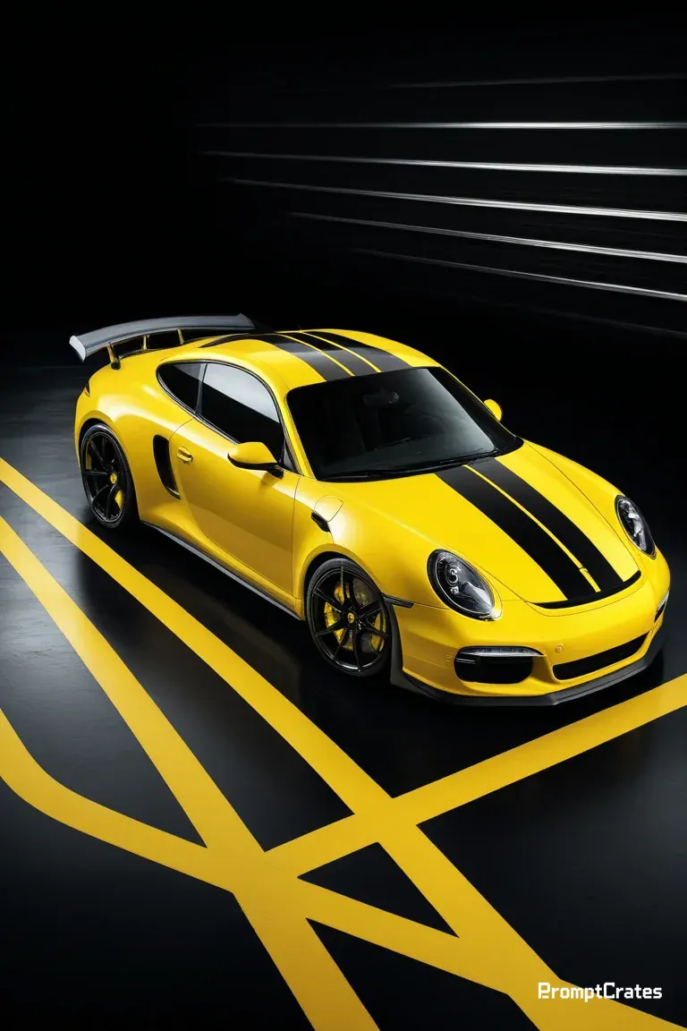 Yellow Supercar Motion Poster