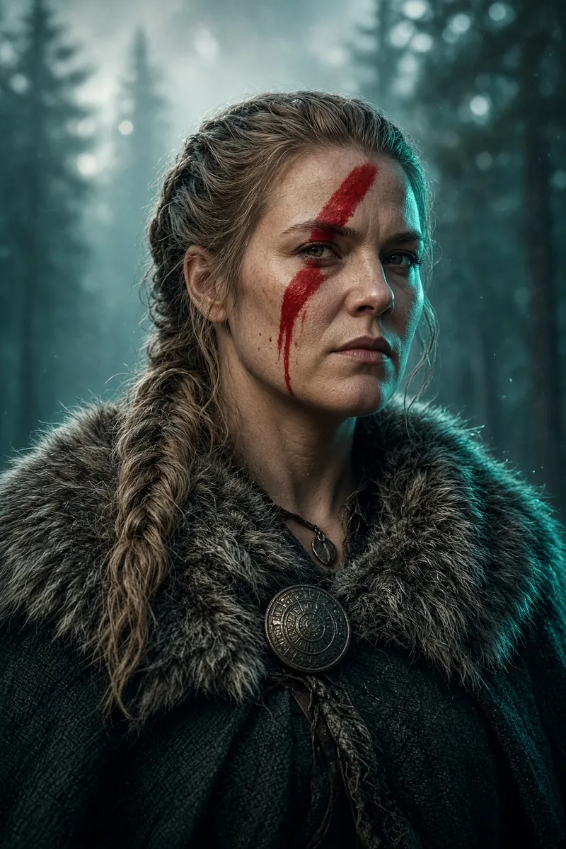 Blood-Marked Braid In Cool Mist
