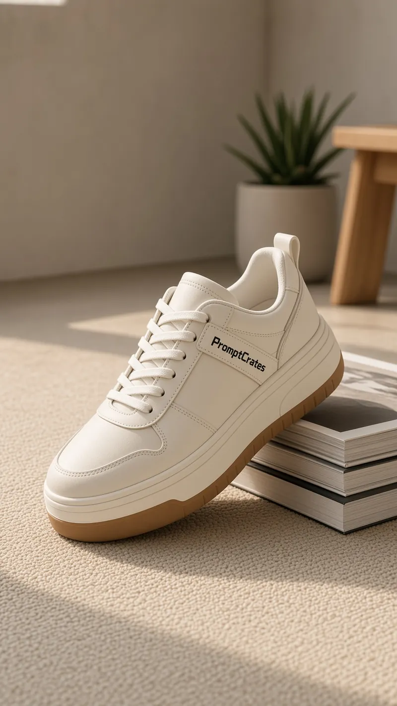 Carpet Light Cream Platform Sneaker