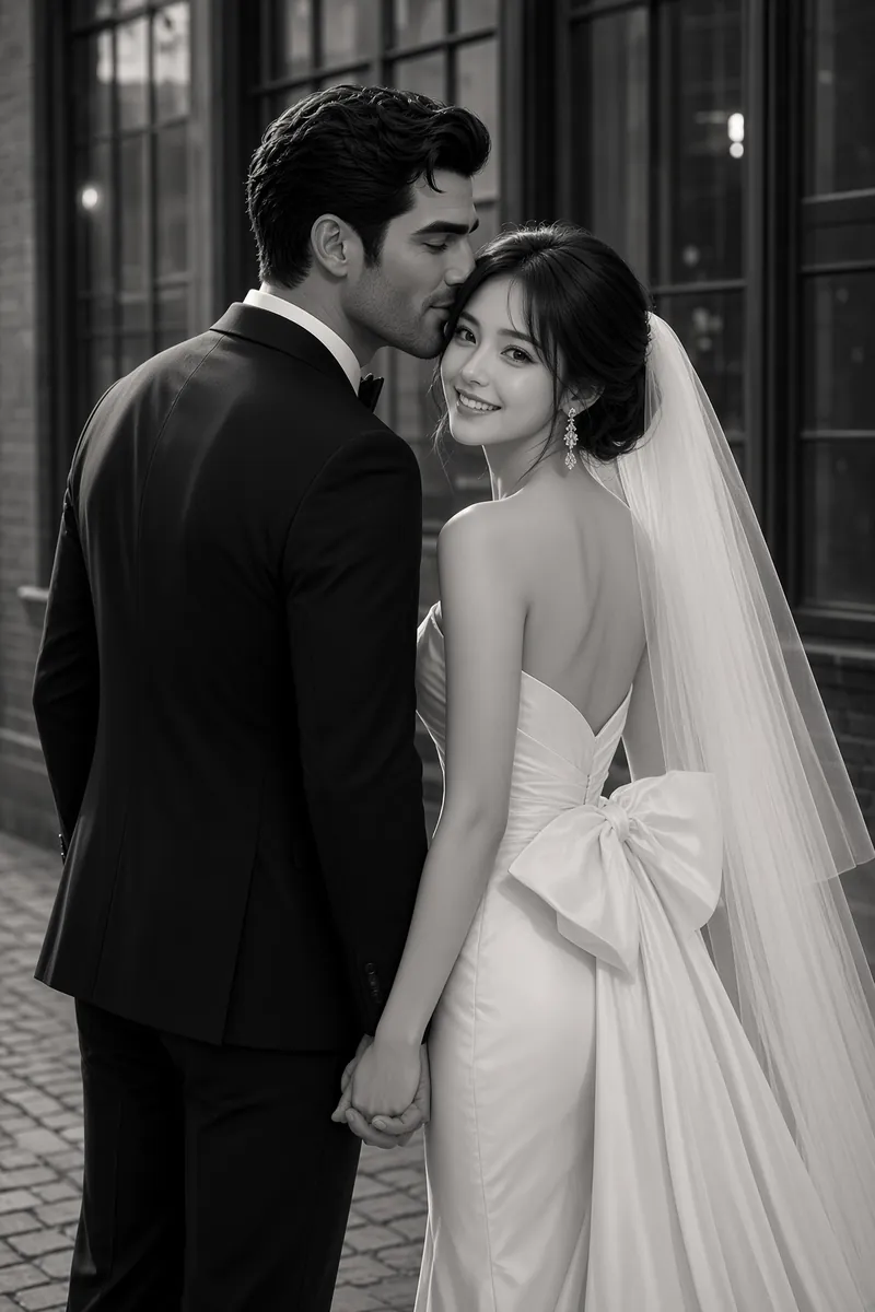 Cheek Kiss Smiles At Camera