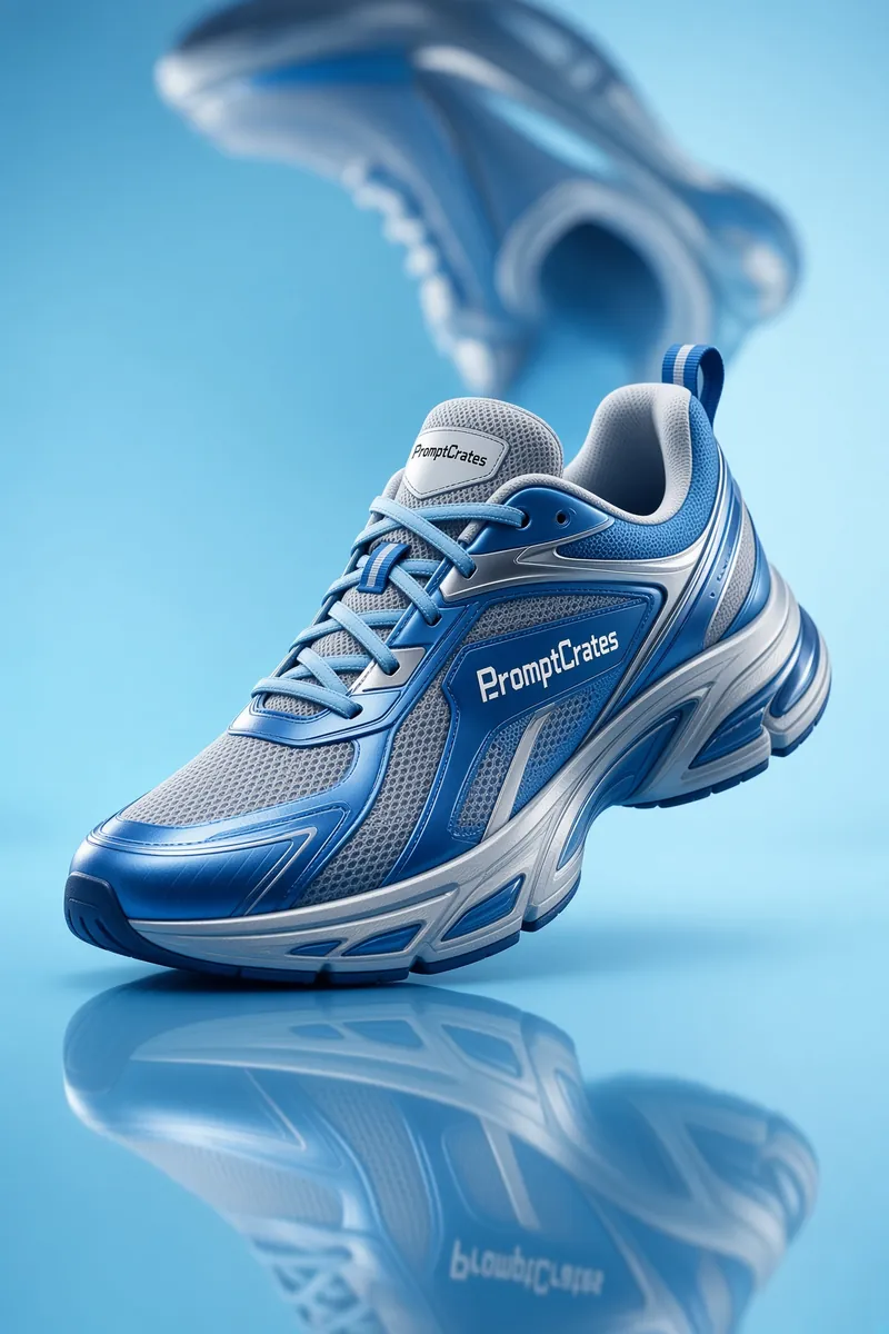 Cobalt Mesh Runner Mirror Composition