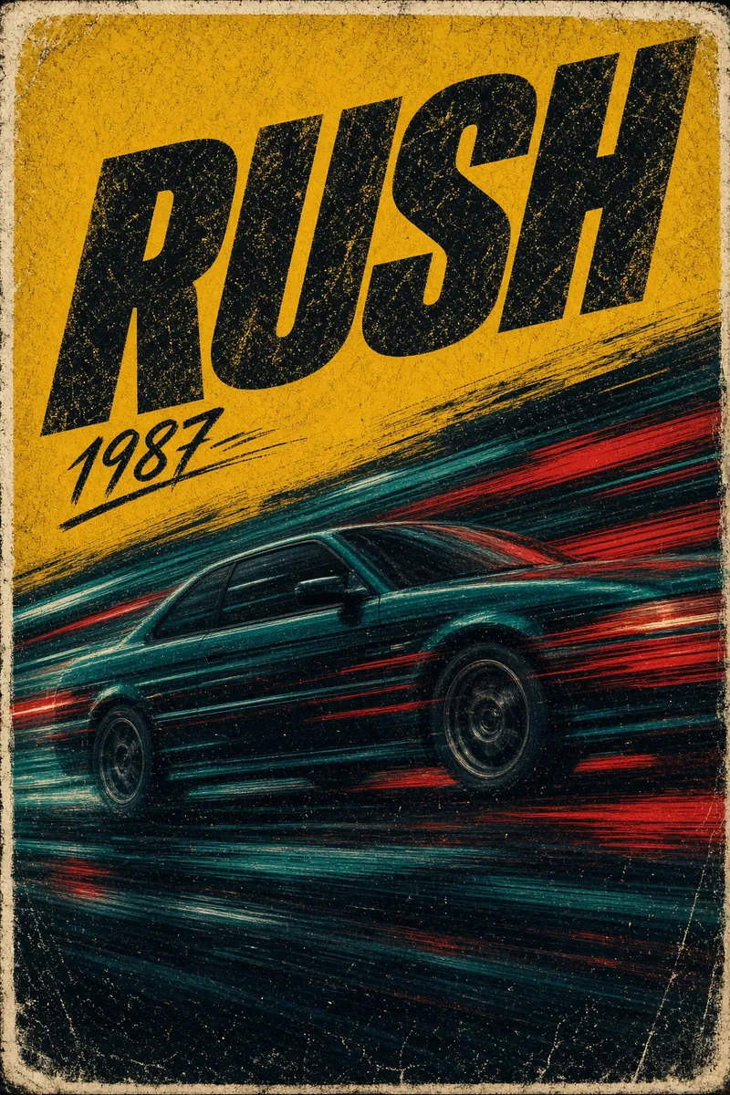 Teal Coupe Mustard Speed Print
