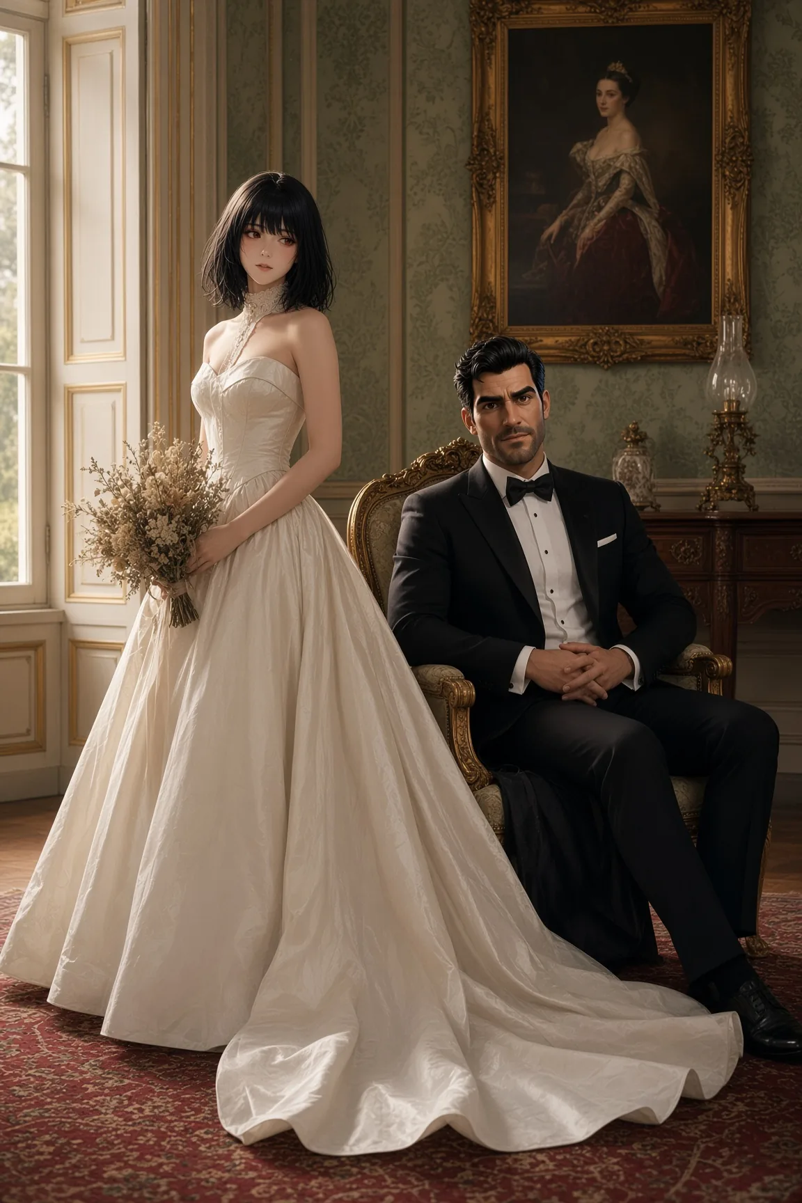 Estate Salon Bride Beside Groom