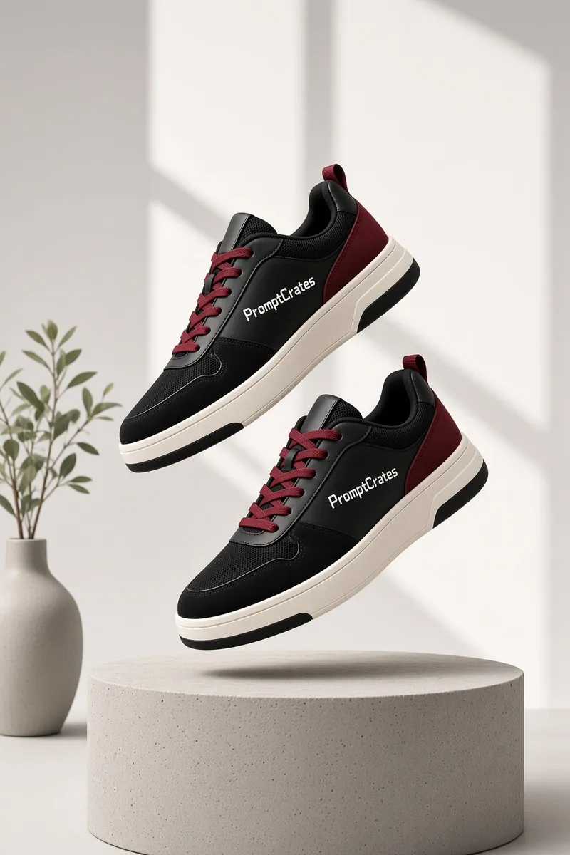 Floating Black Cream Court Duo Pedestal