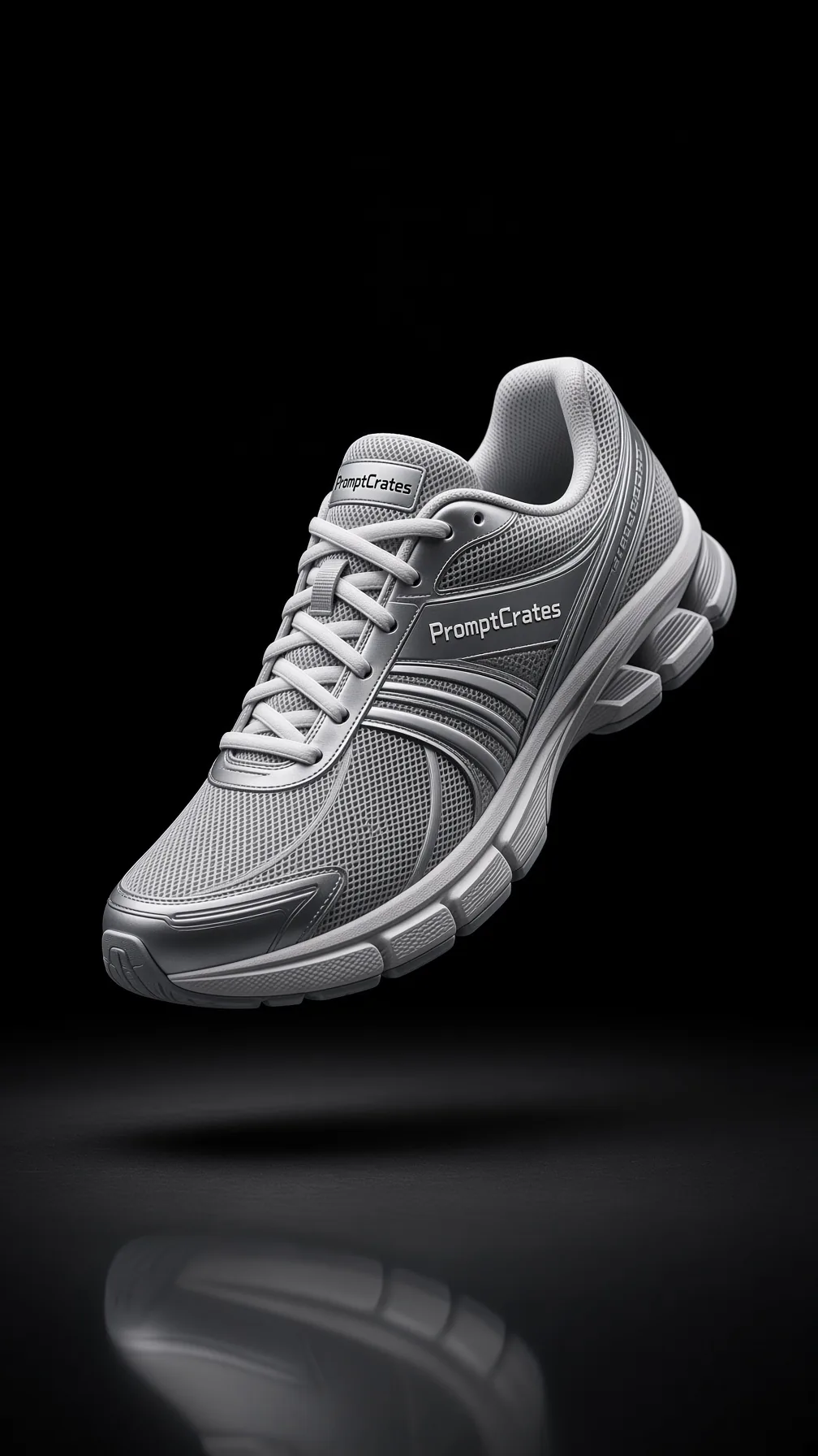 Floating Silver Mesh Runner Void